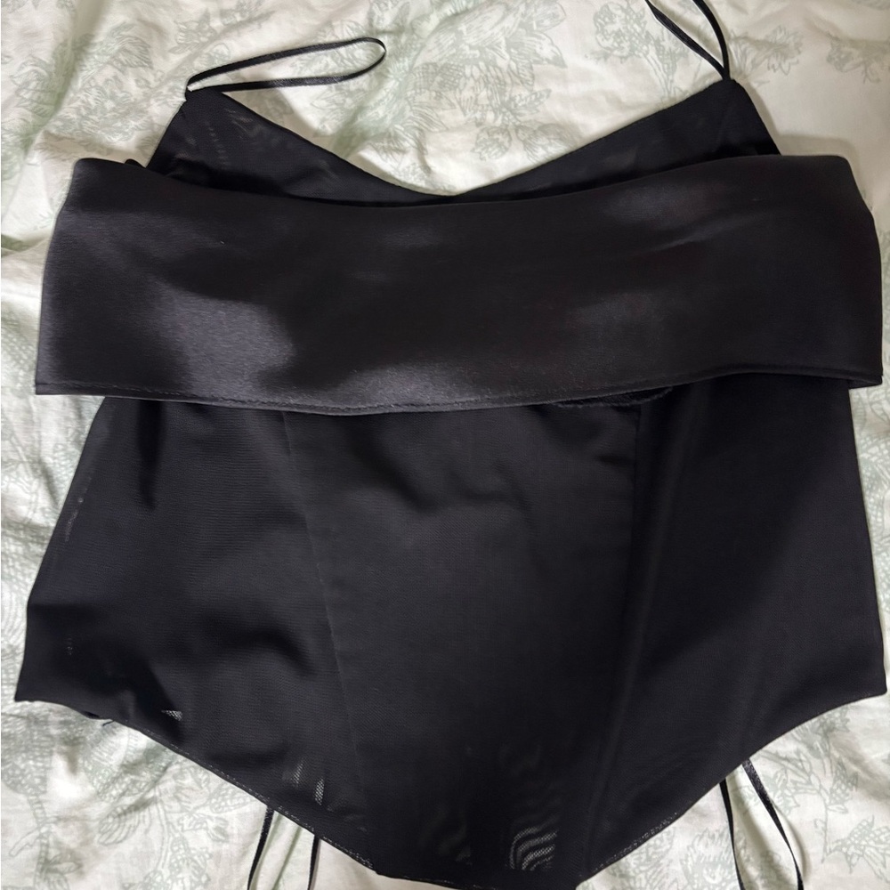 T.J.Maxx Black Satin Crop Top